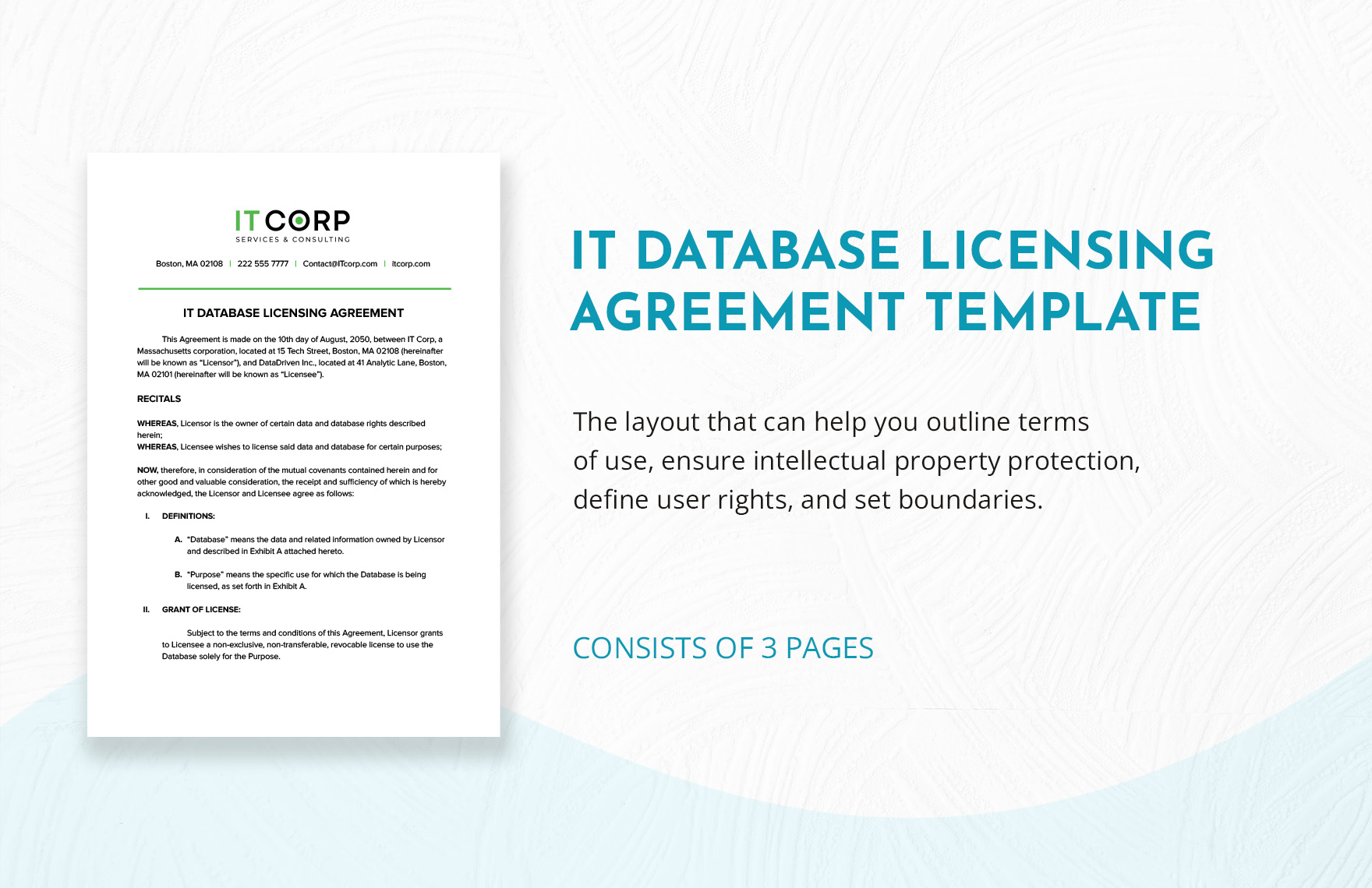 IT Database Licensing Agreement Template in Word, Google Docs, PDF