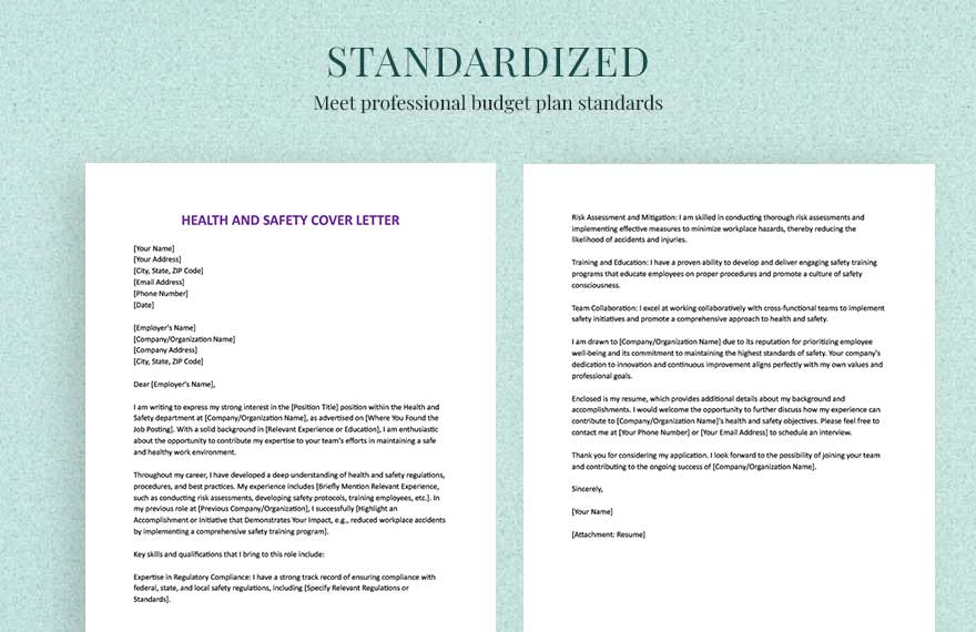 Health And Safety Cover Letter