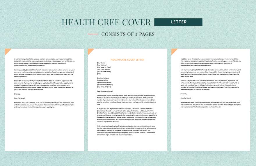 Free Health Care Cover Letter in Word, Google Docs
