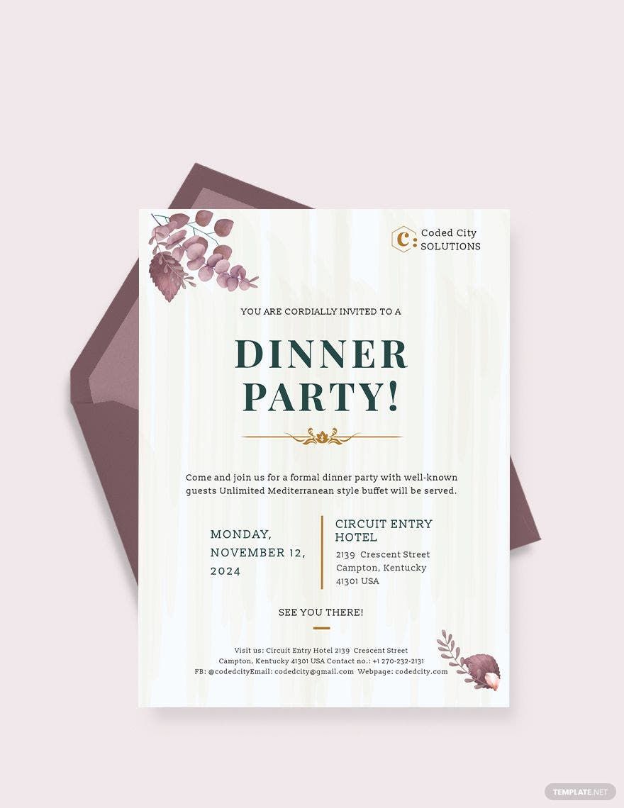 Formal Dinner Invitation Template - Download in Word, Google Docs