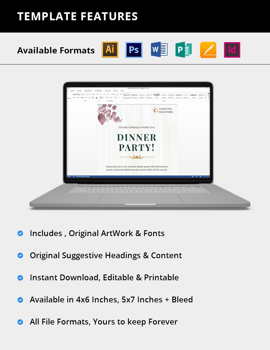 Formal Dinner Invitation Template - Download in Word, Google Docs