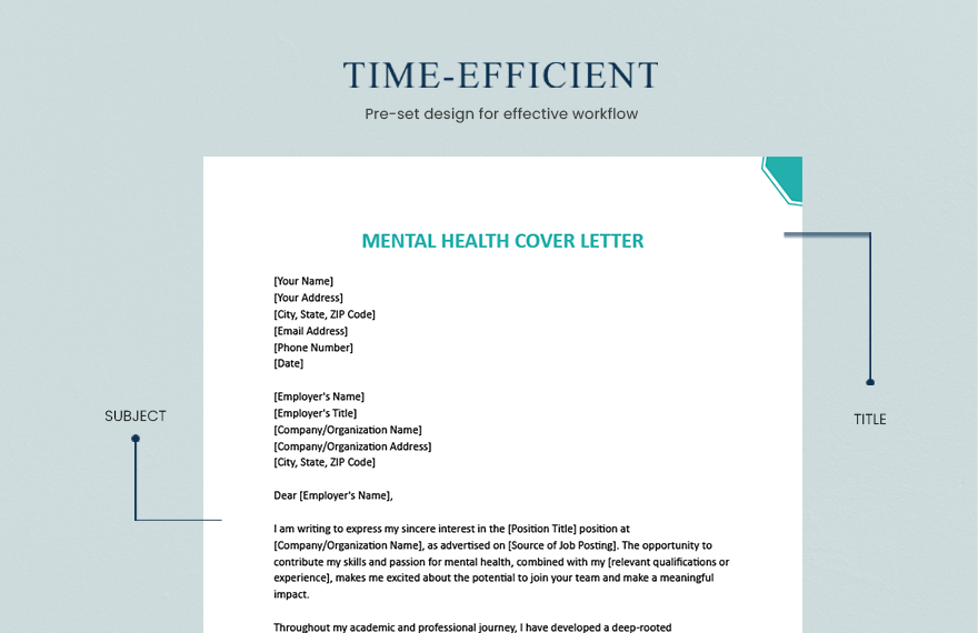 Mental Health Cover Letter