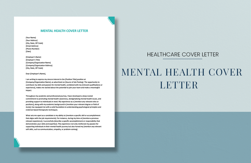 Mental Health Cover Letter in Word, Google Docs