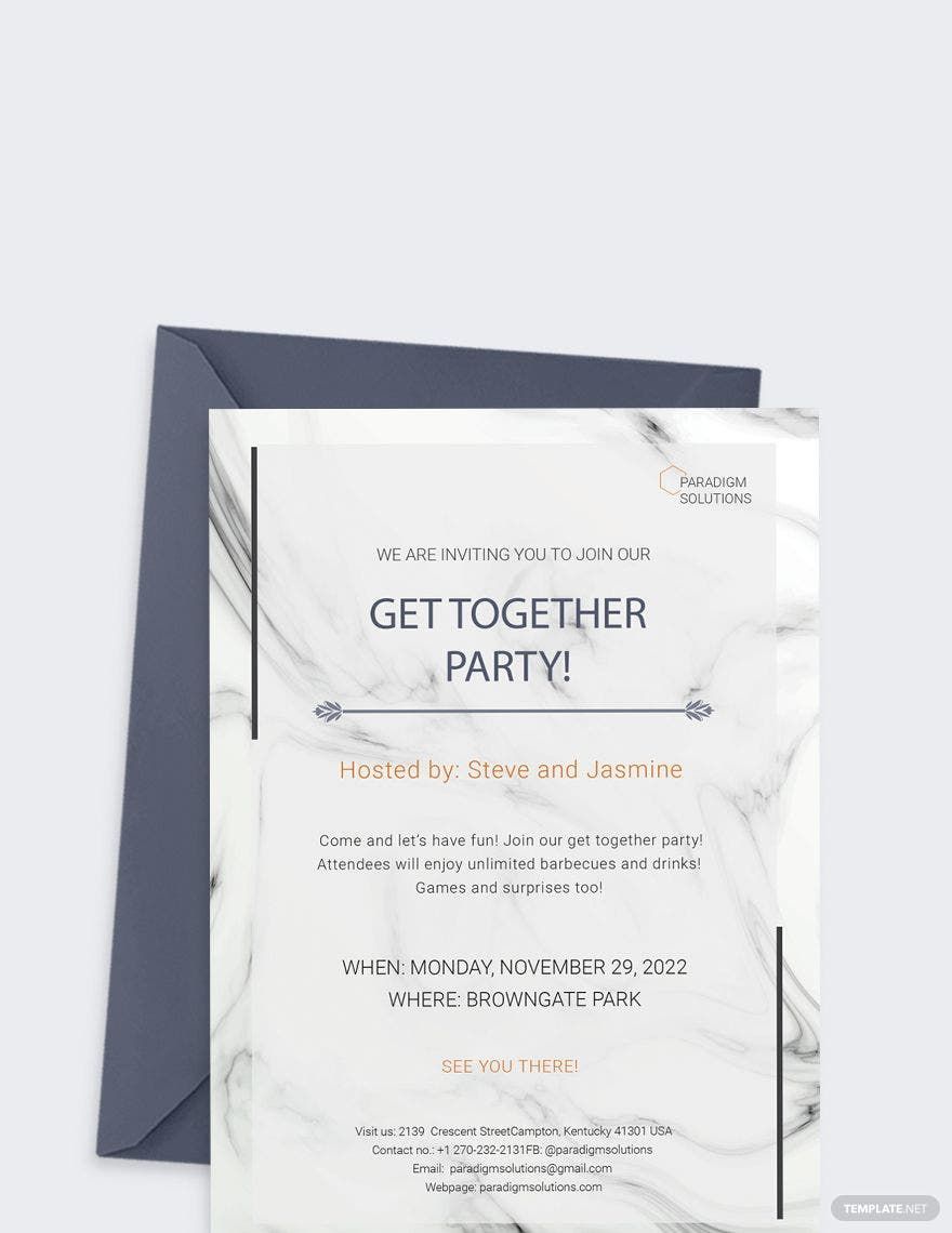 Get Together Invitation Template in Word, Google Docs, Google Docs, Illustrator, PSD, Apple Pages, Publisher