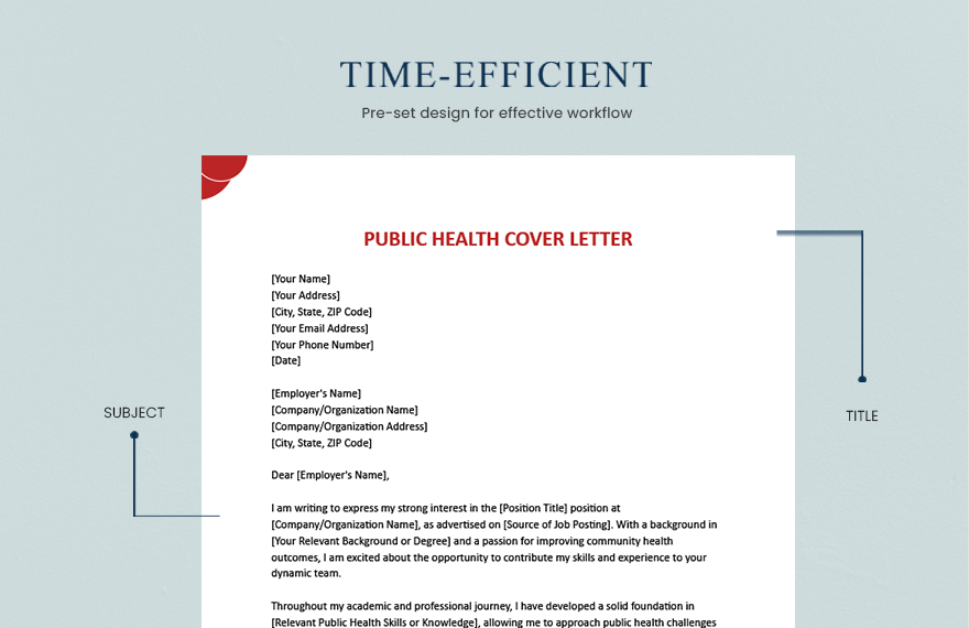 Public Health Cover Letter