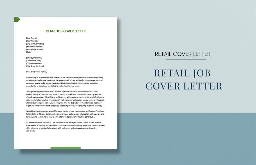 Retail Job Cover Letter
