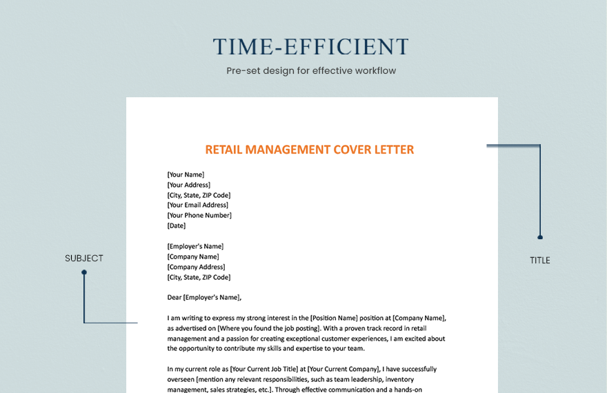 Retail Management Cover Letter