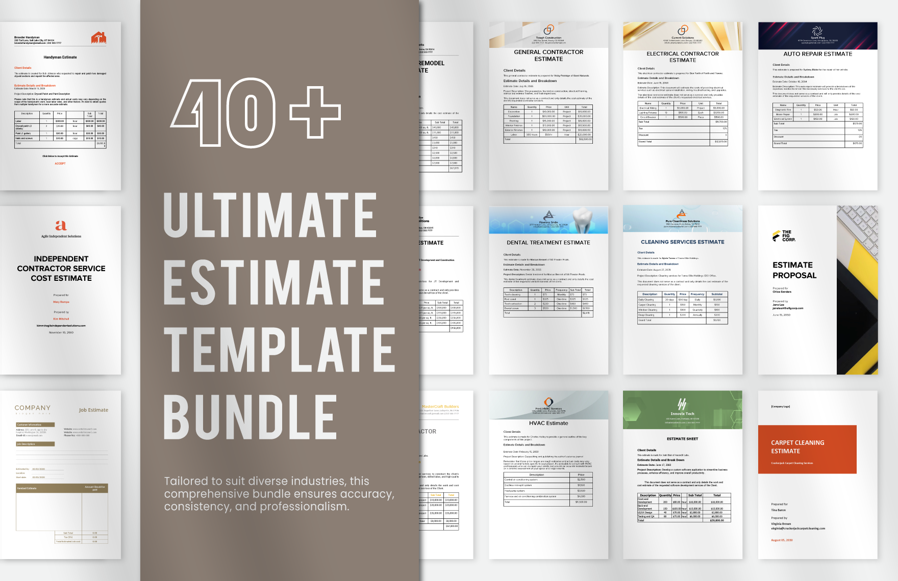 40+ Ultimate Estimate Template Bundle