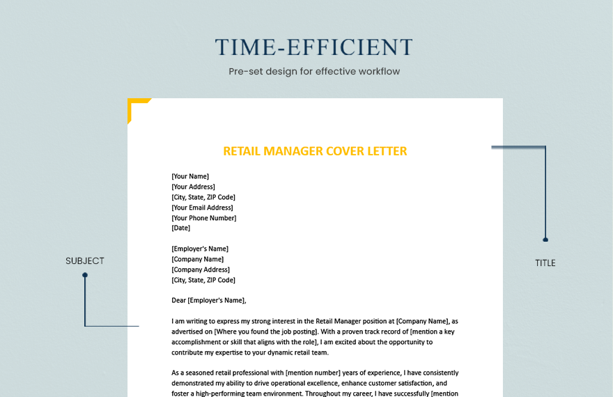 Retail Manager Cover Letter