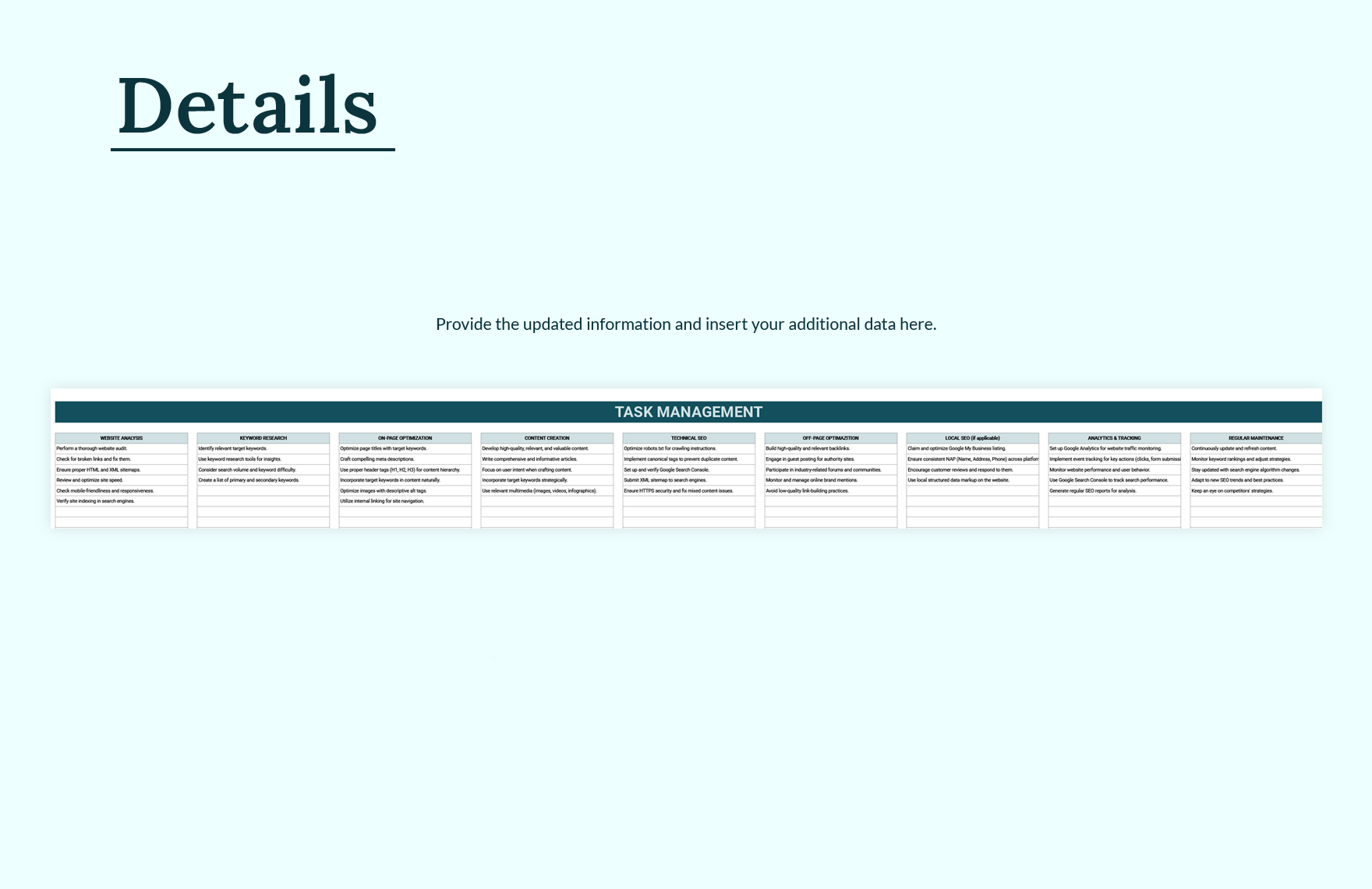 SEO Checklist Template