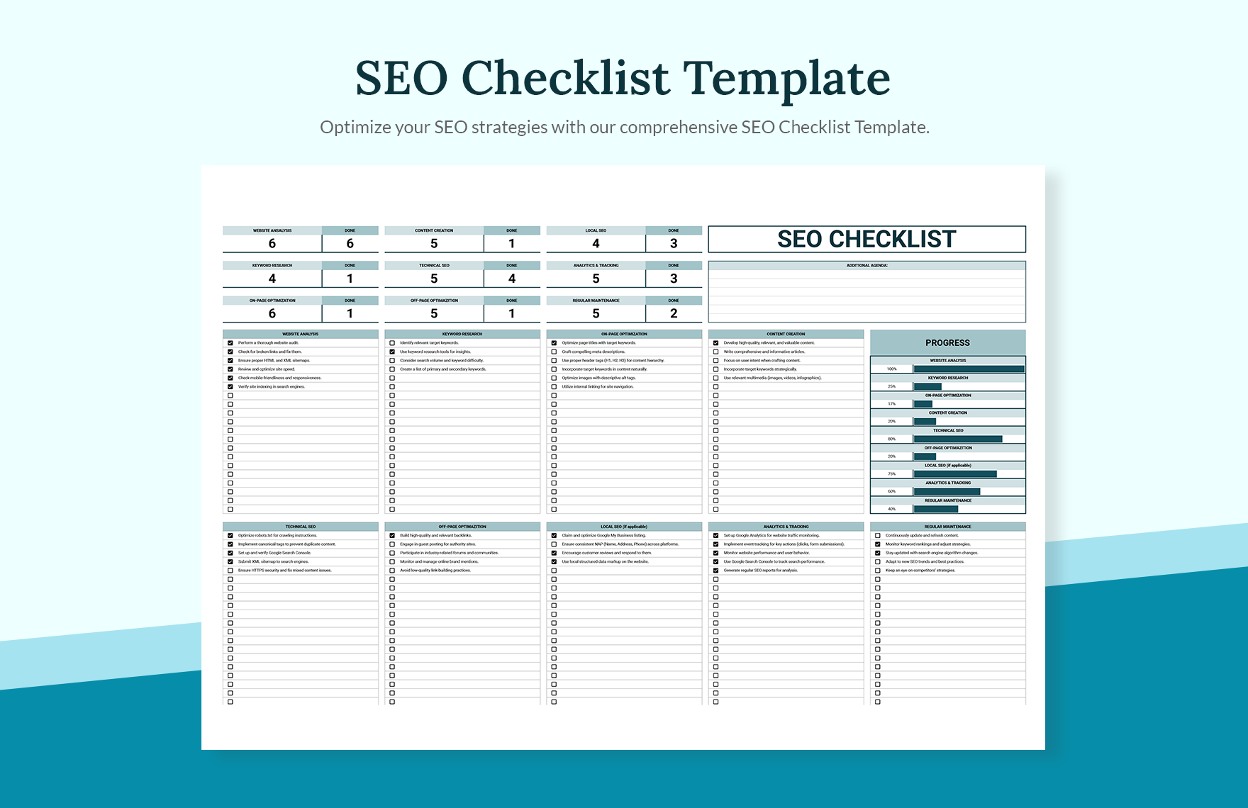 SEO Checklist Template Download in Excel Google Sheets Template net