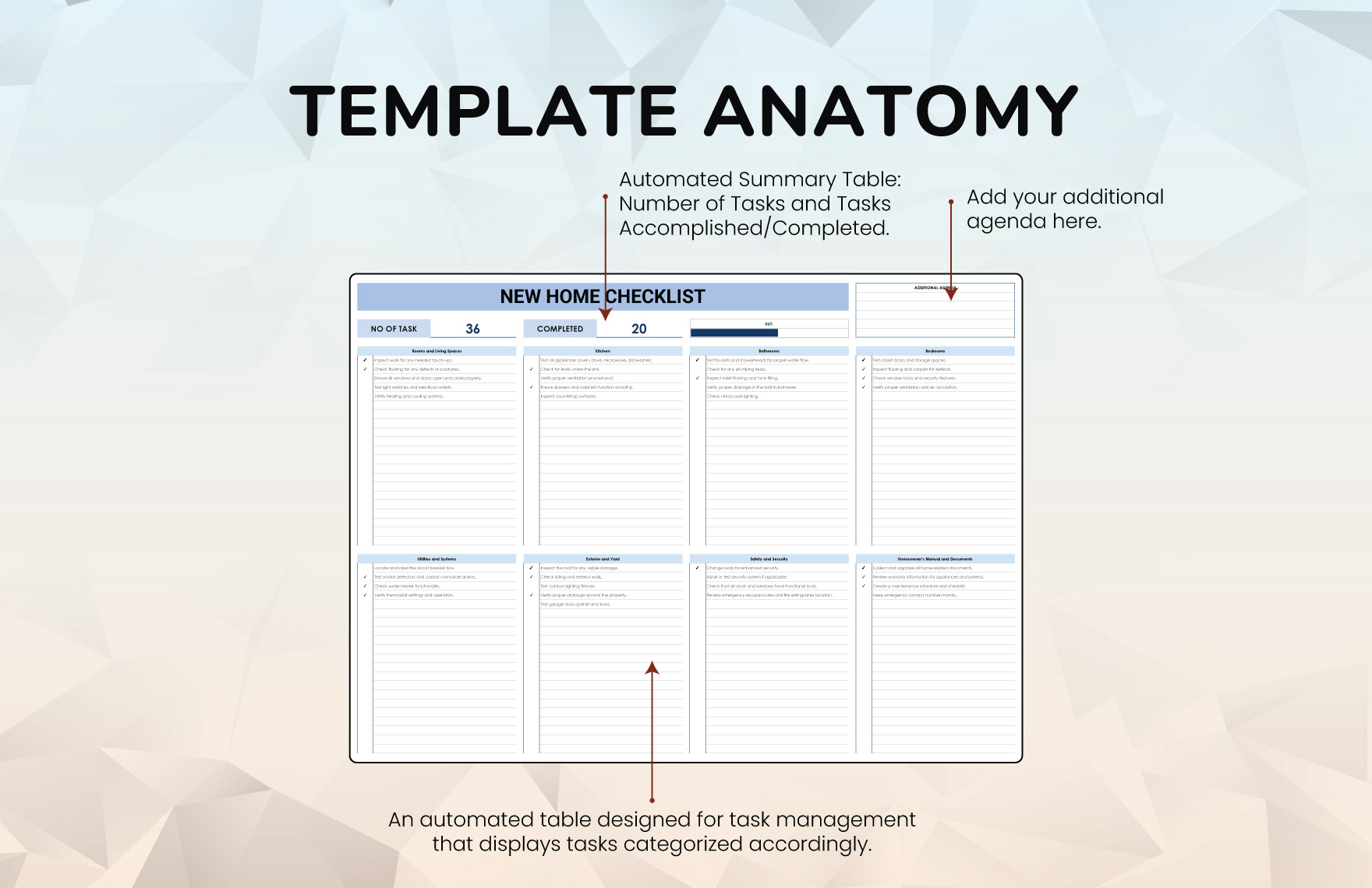 New Home Checklist Template