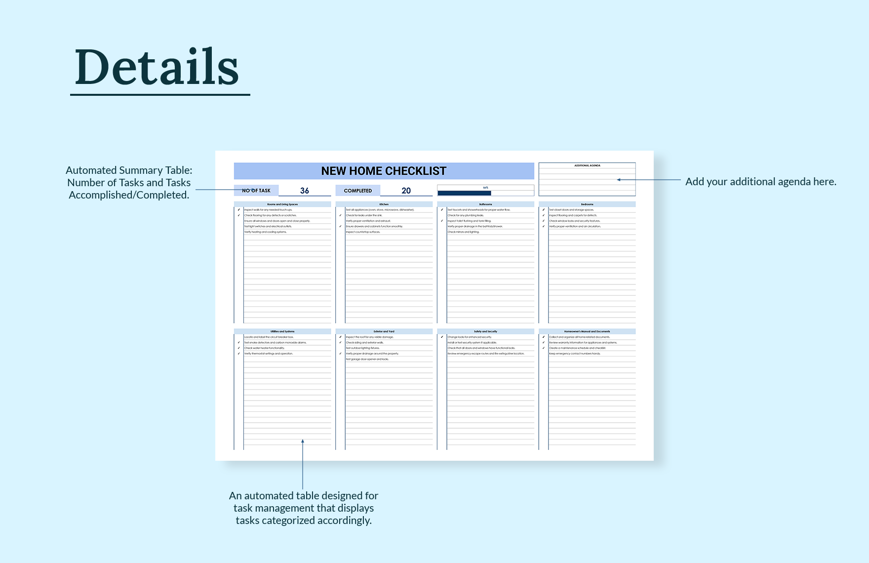 New Home Checklist Template