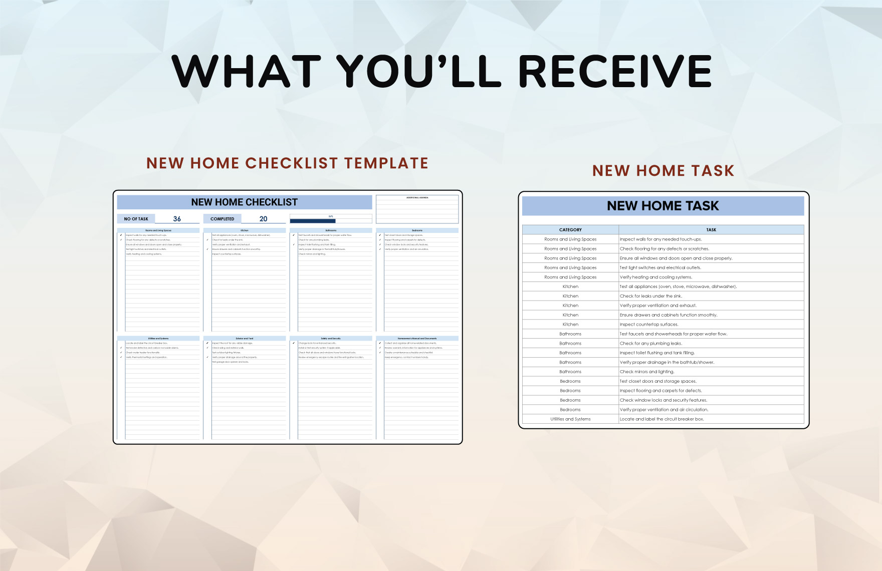 New Home Checklist Template
