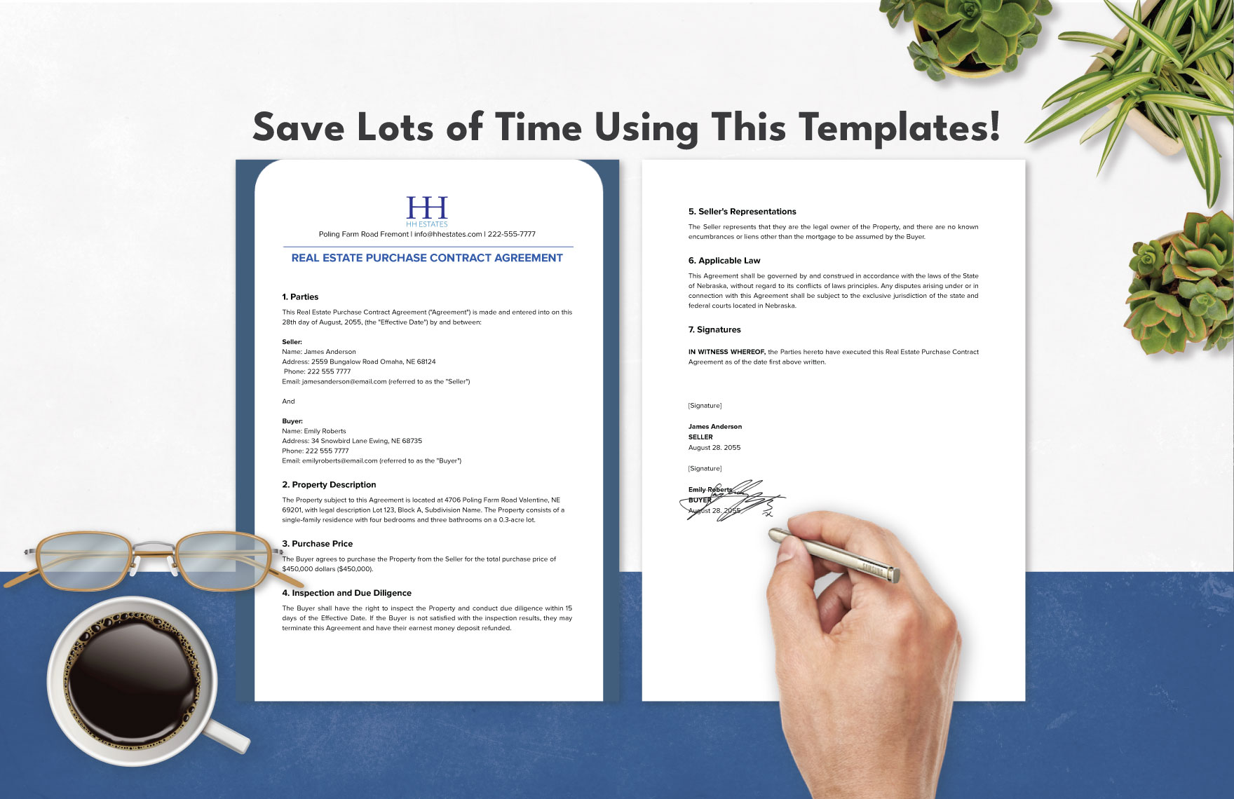 Real Estate Purchase Contract Agreement Template
