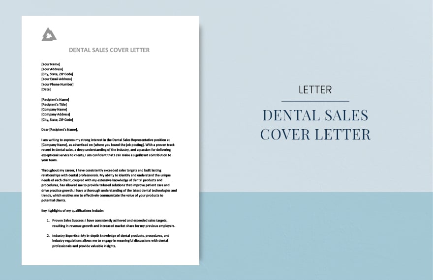 Dental sales cover letter