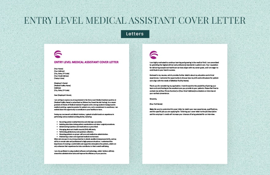Entry level medical assistant cover letter
