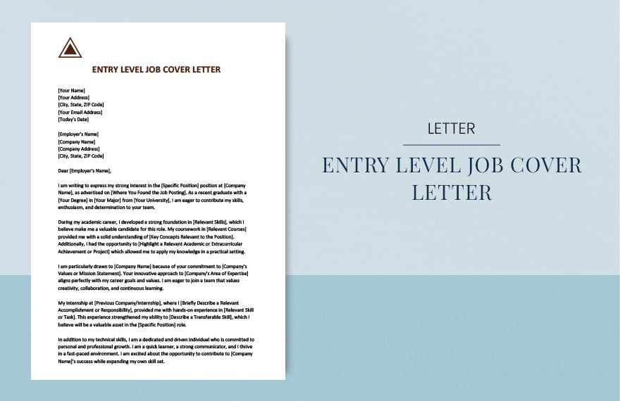 Entry level job cover letter