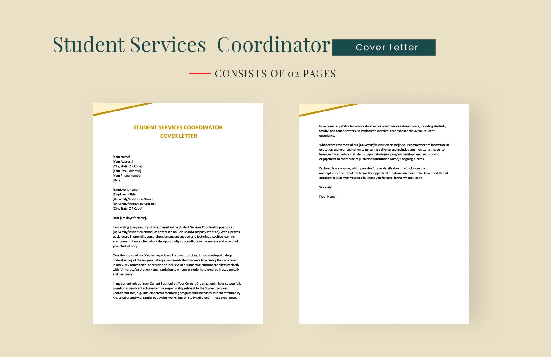 Student Services Coordinator Cover Letter