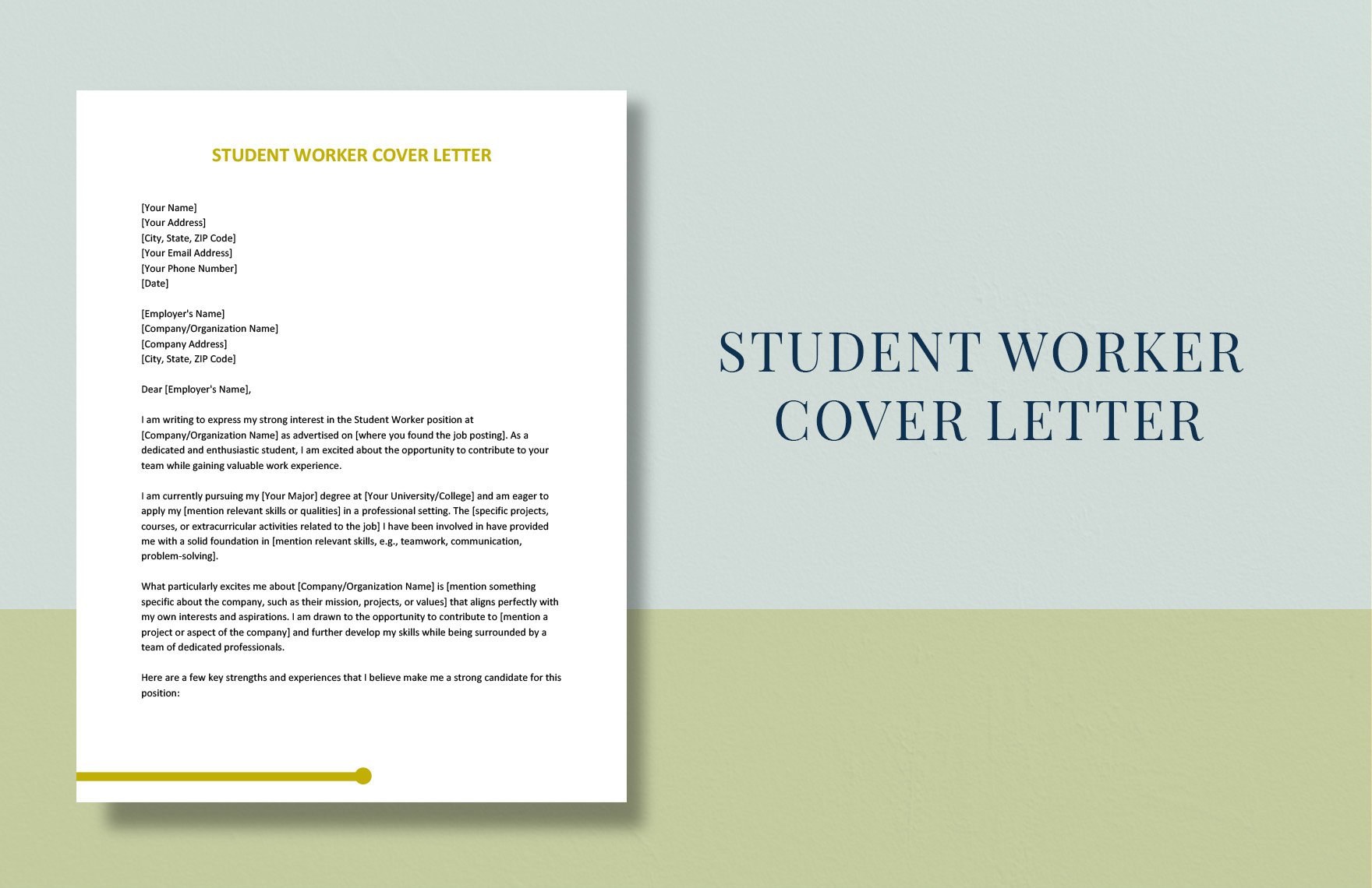 Student Worker Cover Letter in Word, Google Docs