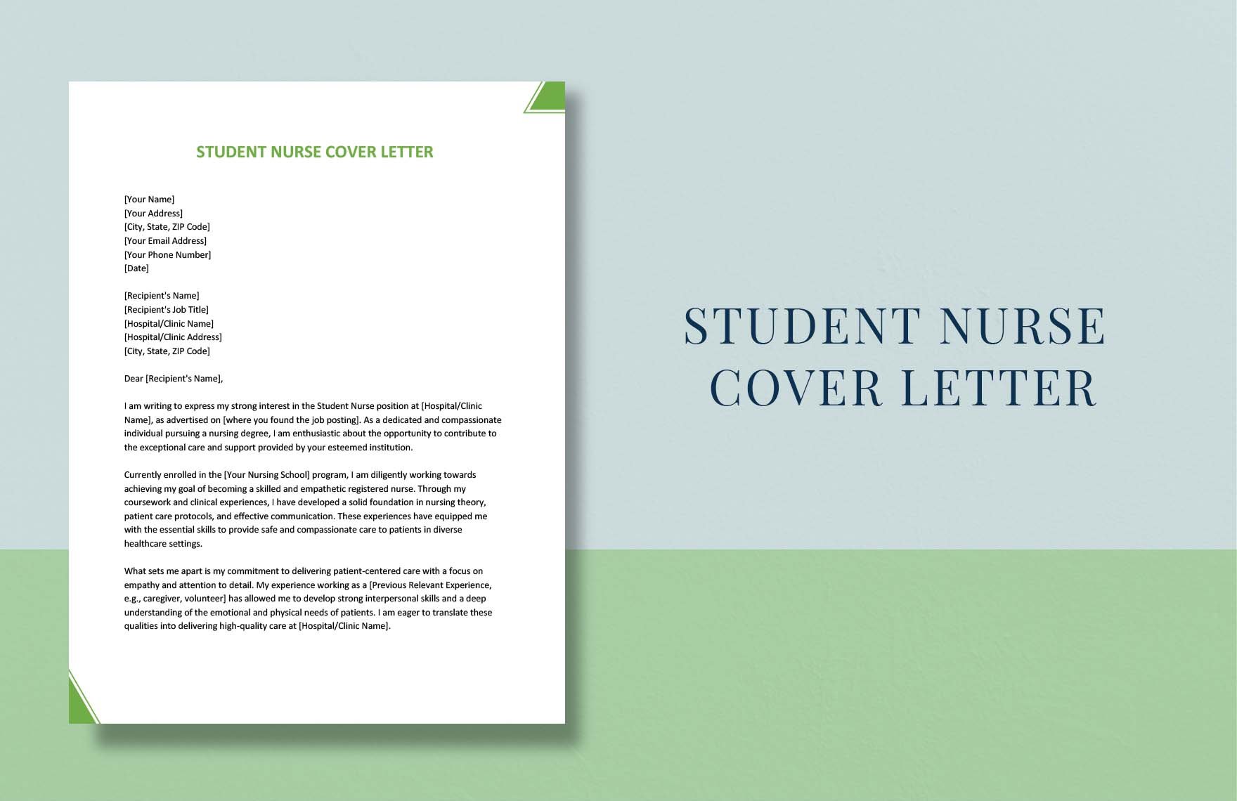 Student Nurse Cover Letter in Word, Google Docs