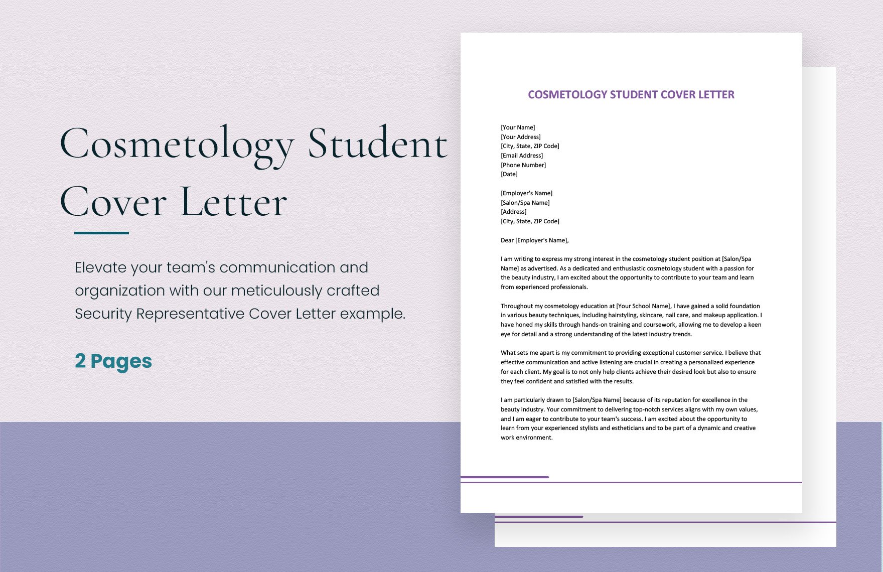 Cosmetology Student Cover Letter