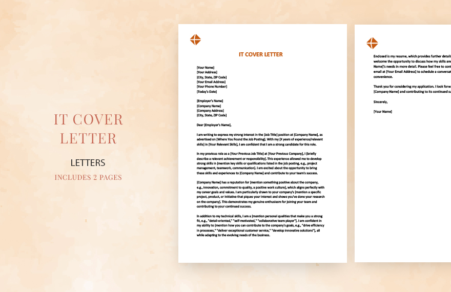 It cover letter in Word, Google Docs, Apple Pages