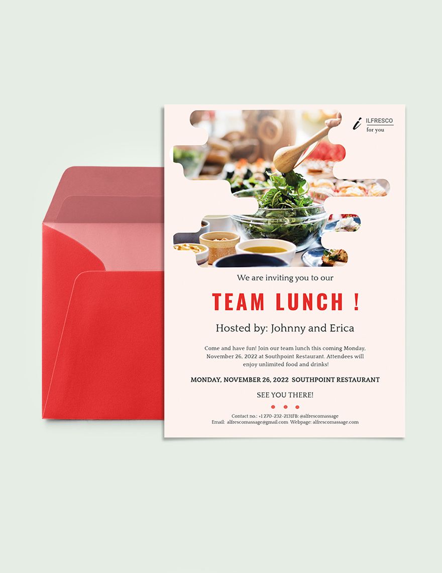 Lunch Party Invitation Template