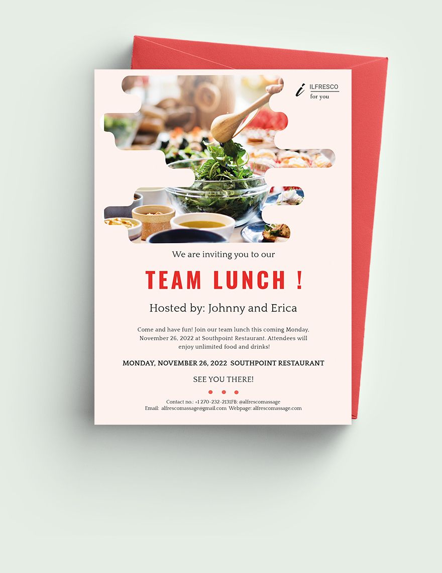 Lunch Party Invitation Template in PSD, Pages, Word, Publisher ...
