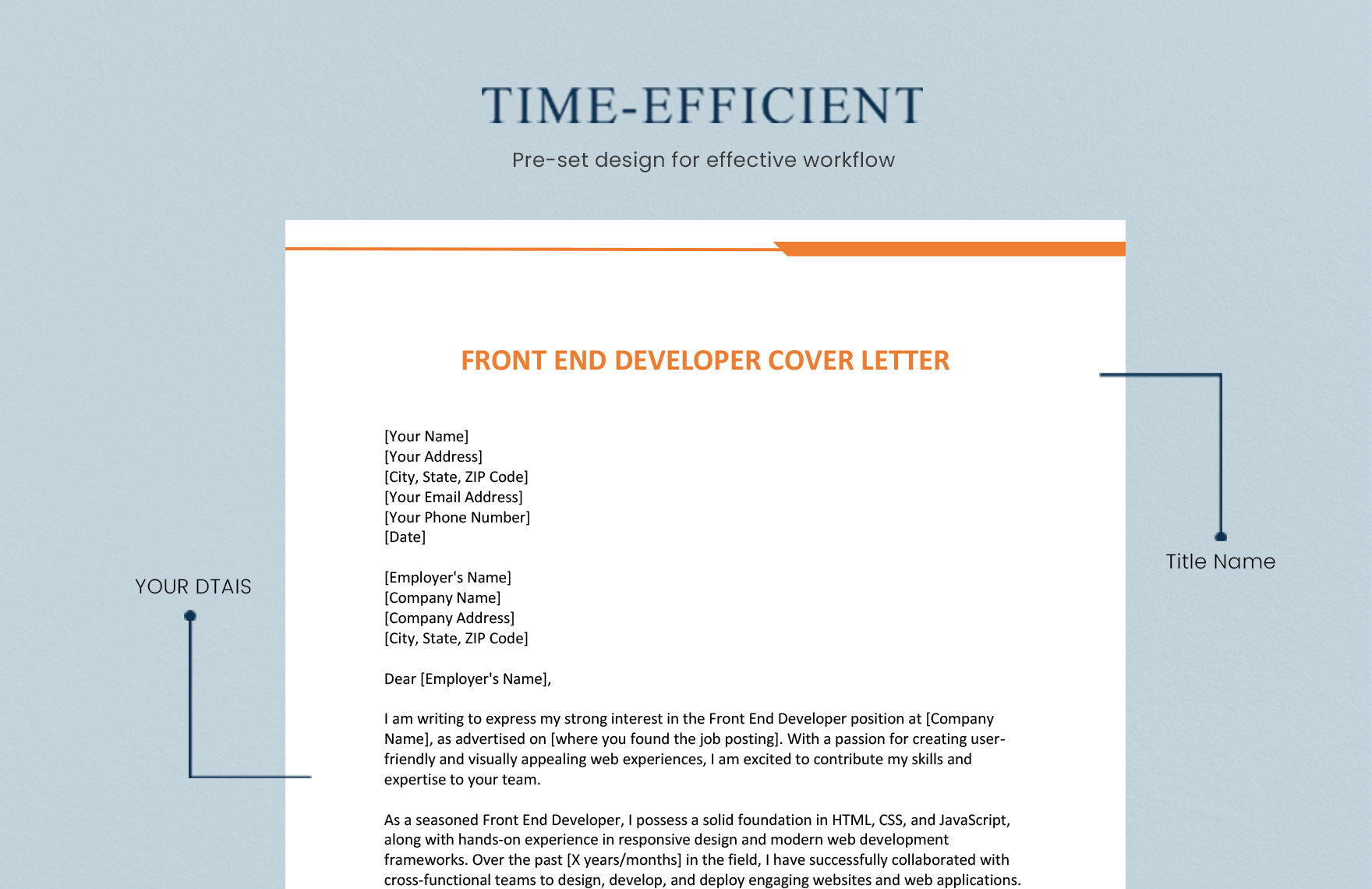 Front End Developer Cover Letter