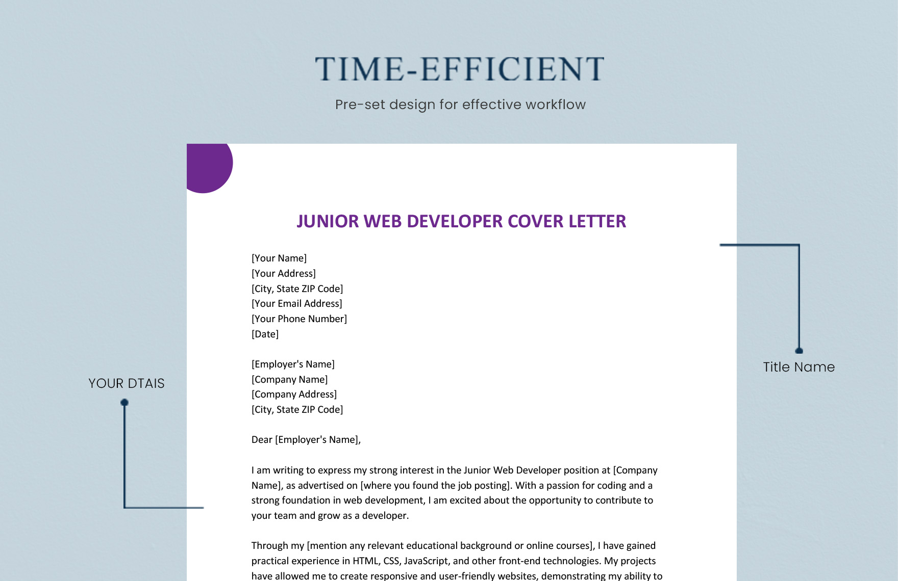 Junior Web Developer Cover Letter