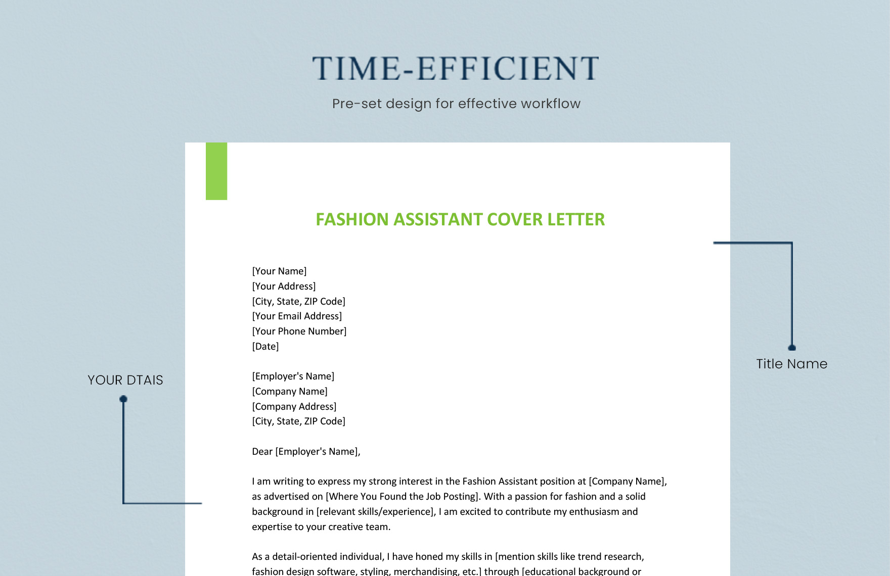 Fashion Assistant Cover Letter