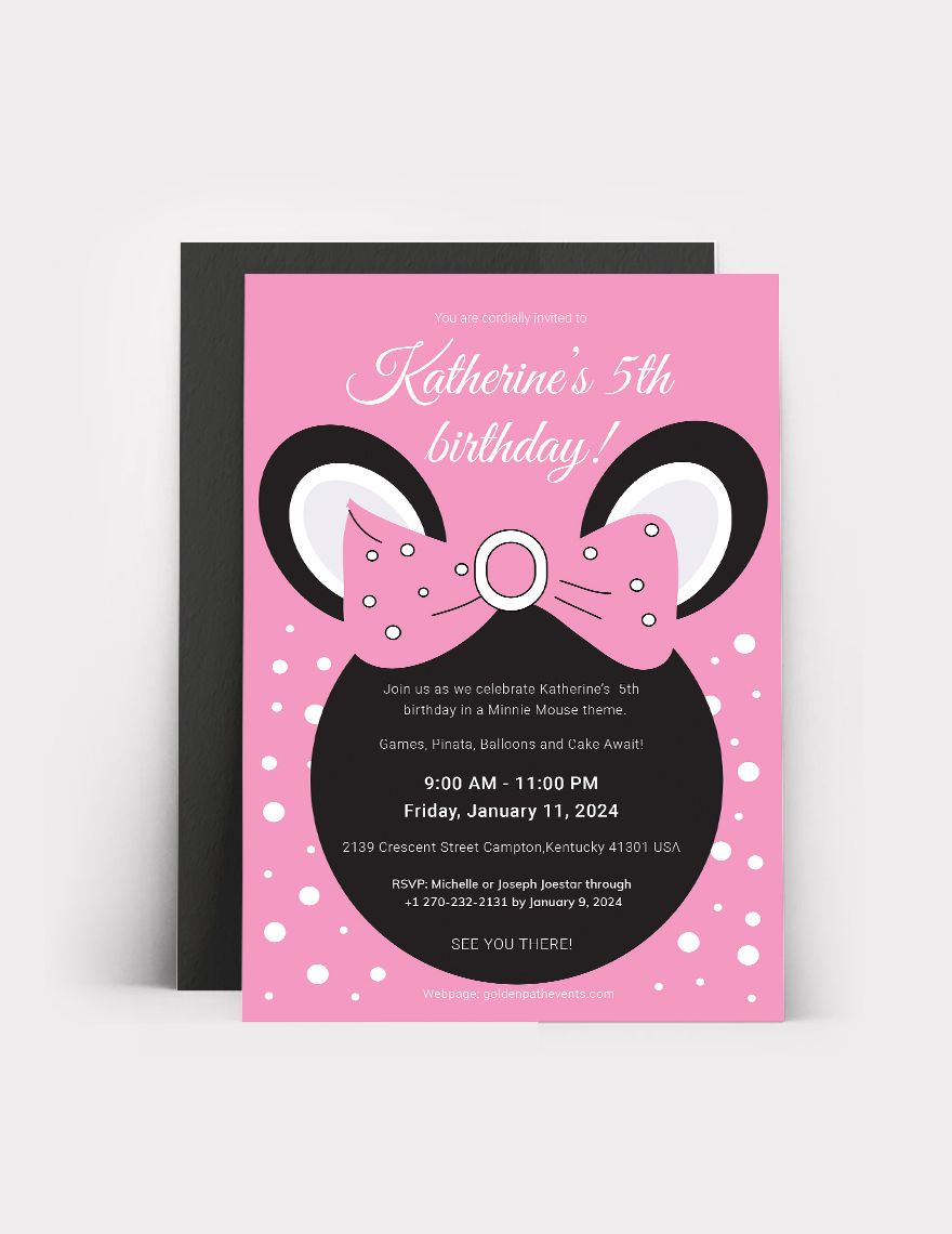 Minnie Mouse Birthday Invitation Template