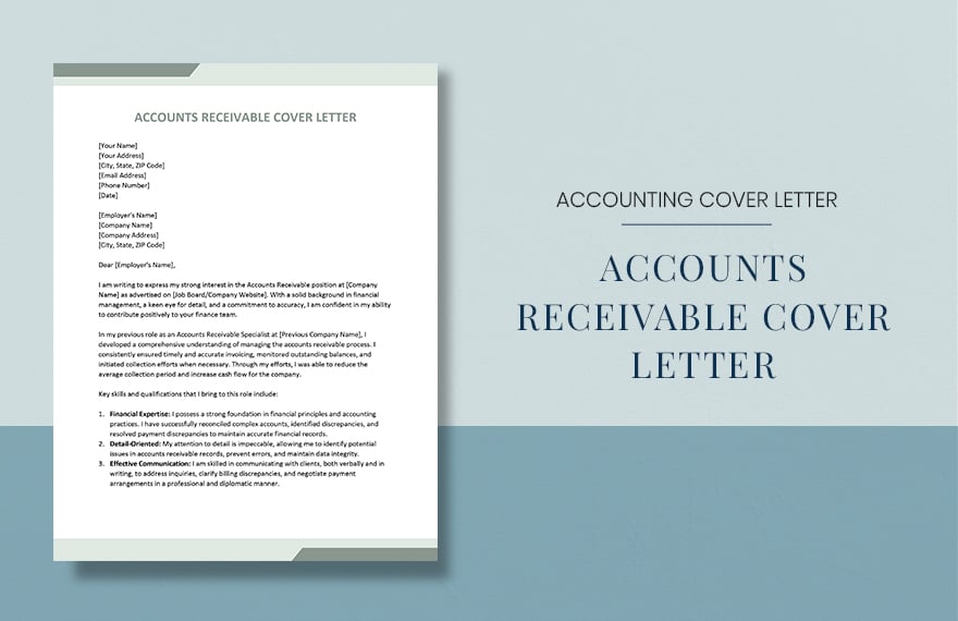 Accounts Receivable Cover Letter in Word, Google Docs, Apple Pages