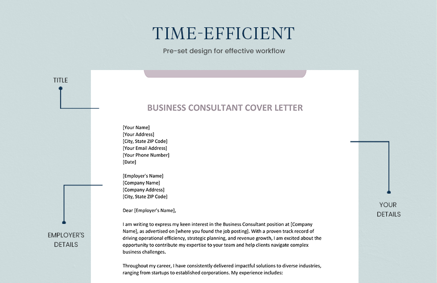 Business Consultant Cover Letter