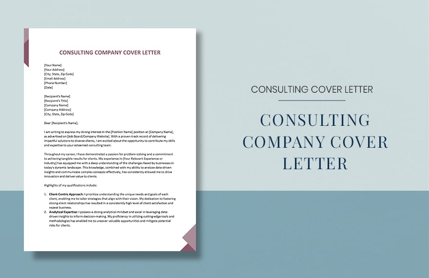 Consulting Company Cover Letter