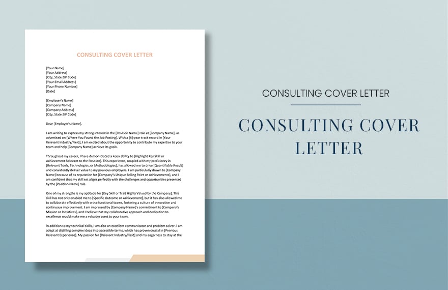 Consulting Cover Letter