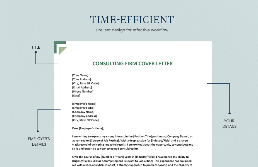 Consulting Firm Cover Letter