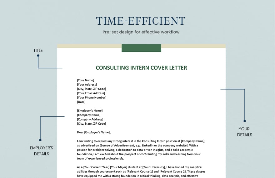 Consulting Intern Cover Letter