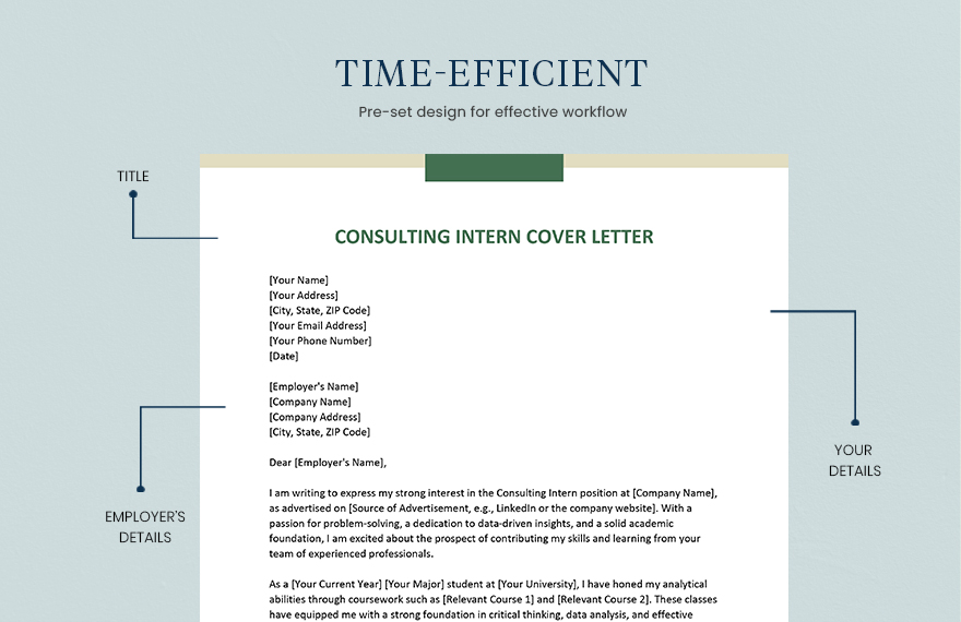 Consulting Intern Cover Letter