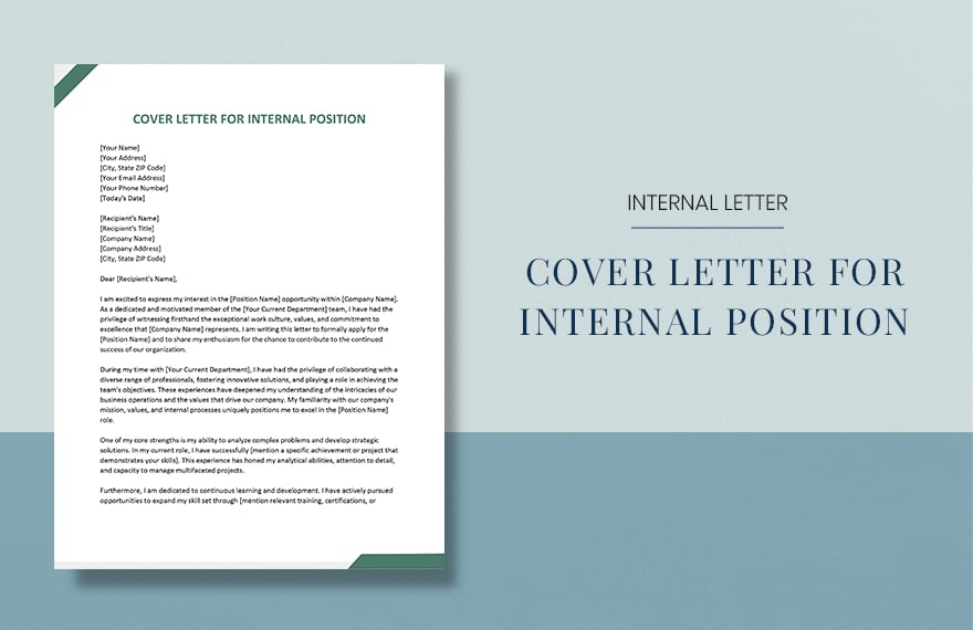 Cover Letter For Internal Position