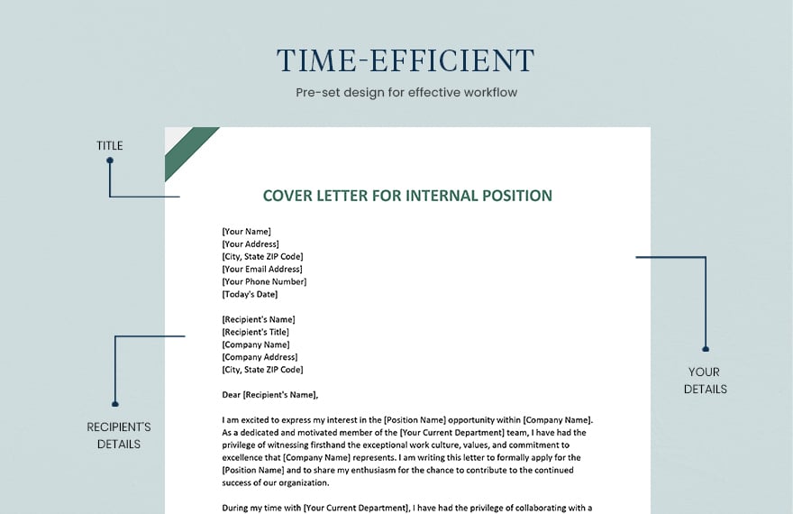 Cover Letter For Internal Position