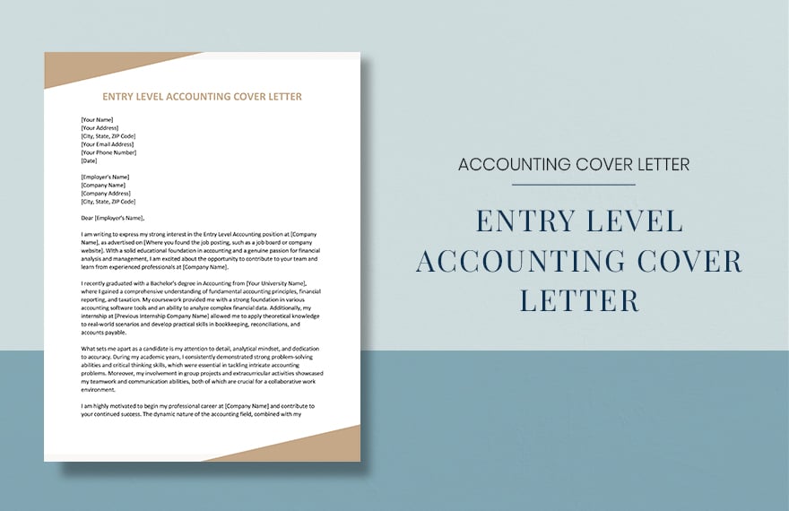 Free Entry Level Accounting Cover Letter in Word, Google Docs, Apple Pages