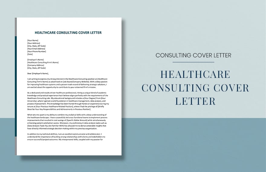 Healthcare Consulting Cover Letter