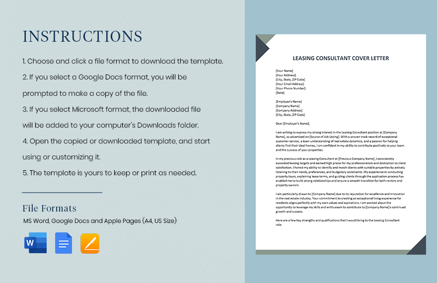 Leasing Consultant Cover Letter