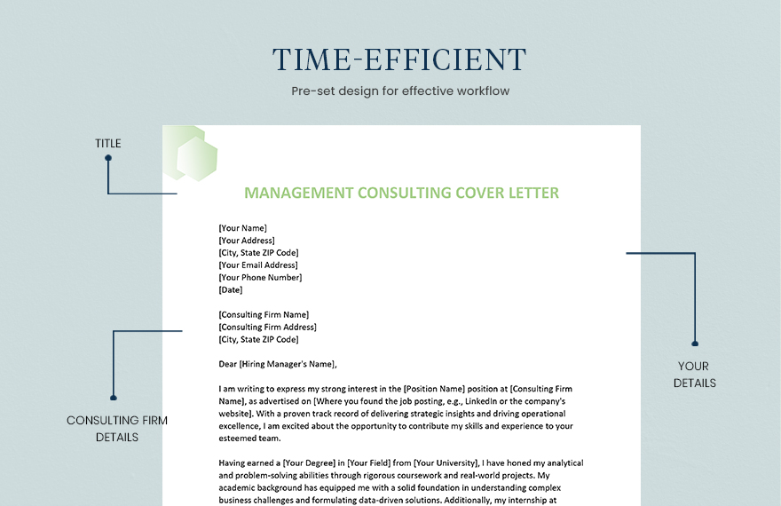 Management Consulting Cover Letter