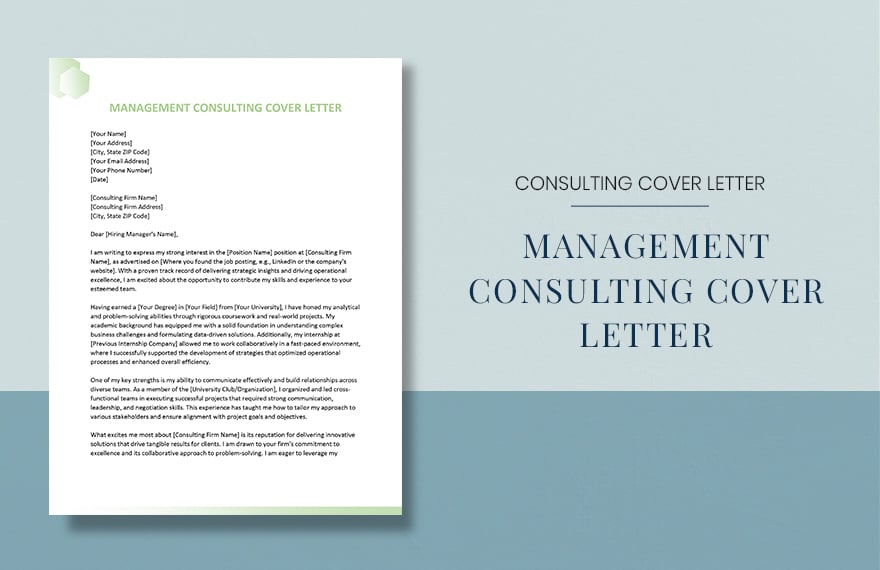 Management Consulting Cover Letter