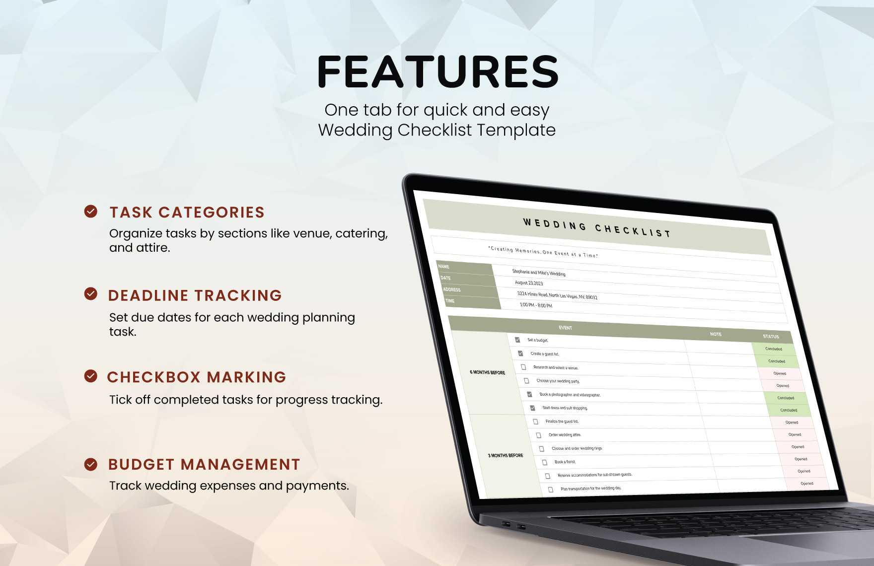 Wedding Checklist Template