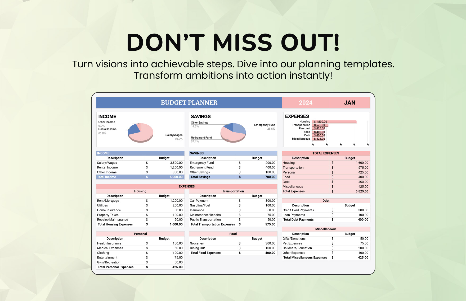 Budget Planner Template