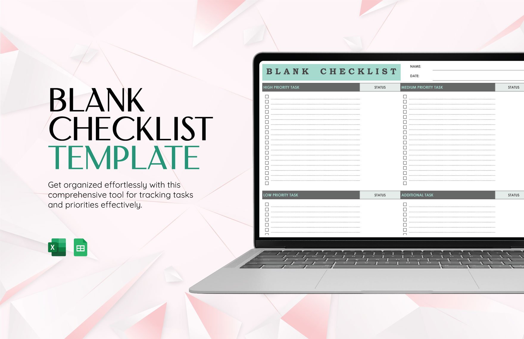 Free Blank Checklist Template in Excel, Google Sheets